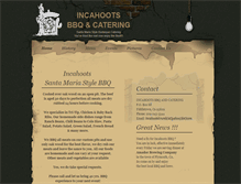 Tablet Screenshot of incahootsbbqandcatering.com